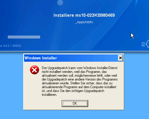 Fehlermeldung office_2003_hotfix_201004-1.opsi