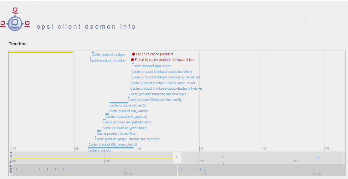 Info-Page auf dem OPSI-Client